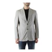 Marineblauwe Getailleerde Blazer Husky Original , Gray , Heren