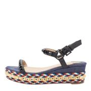 Pre-owned Denim sandals Christian Louboutin Pre-owned , Black , Dames