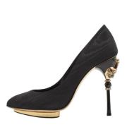Pre-owned Fabric heels Oscar De La Renta Pre-owned , Black , Dames