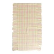 Sherbet Check Kasjmieren Sjaal met Franjes Burberry , Beige , Dames