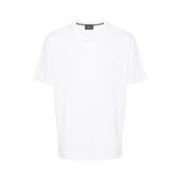 Geborduurd Logo Wit Katoenen T-Shirt Brioni , White , Heren
