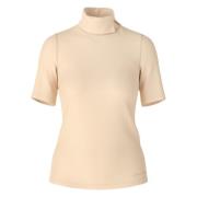 Elegant Rollneck T-Shirt met knoopdetail Marc Cain , Beige , Dames