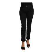 Zwarte Korte Rechte Broek Dolce & Gabbana , Black , Dames