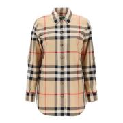 Paola Check Overhemd Burberry , Beige , Dames
