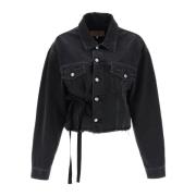 Donkerblauwe denimjas met verstelbare pasvorm MM6 Maison Margiela , Bl...