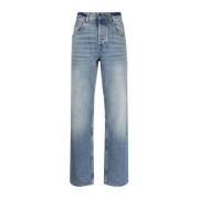High-Waist Straight Cut Jeans Saint Laurent , Blue , Dames