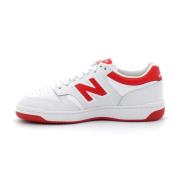 Witte/Rode Bb480Ltr Sneakers New Balance , Red , Heren