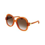 Stijlvolle ronde zonnebril met verlopende lenzen Gucci , Orange , Dame...