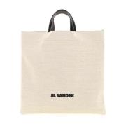 Tote Bag met Contrasterend Logo Jil Sander , Beige , Heren