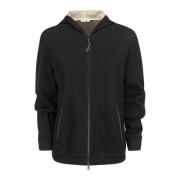 Katoenen en zijden hoodie Brunello Cucinelli , Black , Dames