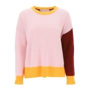 Colorblocked Cashmere Sweater Marni , Pink , Dames