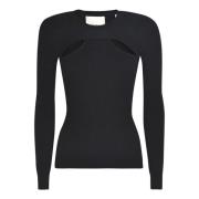 Zwart Geribbeld Cut-Out Sweatshirt Isabel Marant , Black , Dames
