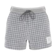 Geruite Tweed Sweatshorts Thom Browne , Gray , Dames