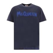 Graffiti T-shirt van McQueen Alexander McQueen , Blue , Heren