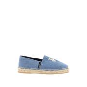 Denim Espadrilles met Geborduurd Logo Palm Angels , Blue , Heren