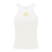 Katoenen Tanktop met PB Borduursel Balmain , White , Dames