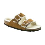 Sandals Arizona Shearling Birkenstock , Brown , Dames