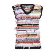 MultiColour V-Hals Wollen Vest Cavia , Multicolor , Dames