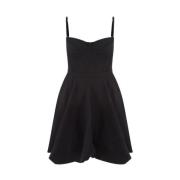 Zwarte strapless mini-jurk met ballonrok Del Core , Black , Dames