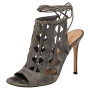 Pre-owned Suede sandals Gianvito Rossi Pre-owned , Gray , Dames