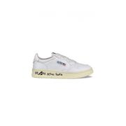 Witte Leren Lage Sneakers Autry , White , Heren