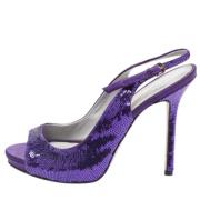 Pre-owned Fabric sandals Sergio Rossi Pre-owned , Purple , Dames