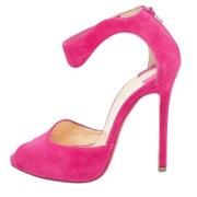 Pre-owned Suede sandals Christian Louboutin Pre-owned , Pink , Dames
