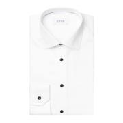 Witte Signature Twill Overhemd met Zwarte Contrastdetails Eton , White...
