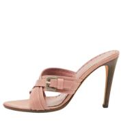 Pre-owned Leather sandals Yves Saint Laurent Vintage , Pink , Dames