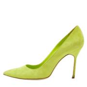 Pre-owned Suede heels Manolo Blahnik Pre-owned , Green , Dames