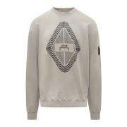 Heren Sweatshirt met Logo Print A-Cold-Wall , Gray , Heren