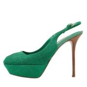 Pre-owned Canvas sandals Sergio Rossi Pre-owned , Green , Dames