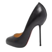 Pre-owned Leather heels Christian Louboutin Pre-owned , Black , Dames