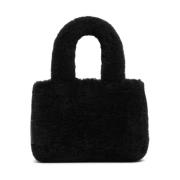 Luxe Shearling Handtas voor Modebewuste Vrouwen Amina Muaddi , Black ,...