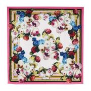 Multicolor Bloemenprint Zijden Sjaal Dolce & Gabbana , Multicolor , Da...