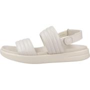 Stijlvolle platte sandalen voor vrouwen Geox , White , Dames