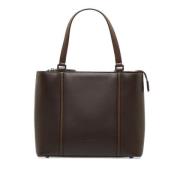 Pre-owned Leather handbags Burberry Vintage , Brown , Dames