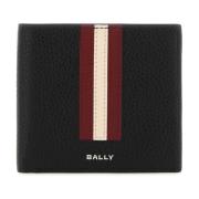 Zwarte leren portemonnee Bally , Black , Heren