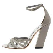 Pre-owned Leather sandals Burberry Vintage , Gray , Dames