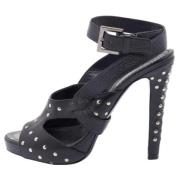 Pre-owned Leather sandals Givenchy Pre-owned , Black , Dames