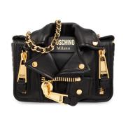 Leren schoudertas Moschino , Black , Dames