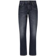 Donkerblauwe katoenen jeans Dolce & Gabbana , Blue , Heren