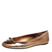 Pre-owned Leather flats Gucci Vintage , Yellow , Dames