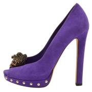 Pre-owned Suede heels Alexander McQueen Pre-owned , Purple , Dames