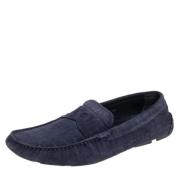 Pre-owned Suede flats Armani Pre-owned , Blue , Dames