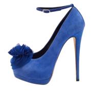 Pre-owned Suede heels Giuseppe Zanotti Pre-owned , Blue , Dames