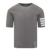 Grijze Compressie T-shirt met 4-strepen Thom Browne , Gray , Heren