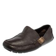 Pre-owned Leather flats Gucci Vintage , Brown , Dames