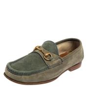 Pre-owned Suede flats Gucci Vintage , Gray , Dames