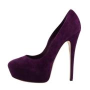 Pre-owned Suede heels Casadei Pre-owned , Purple , Dames